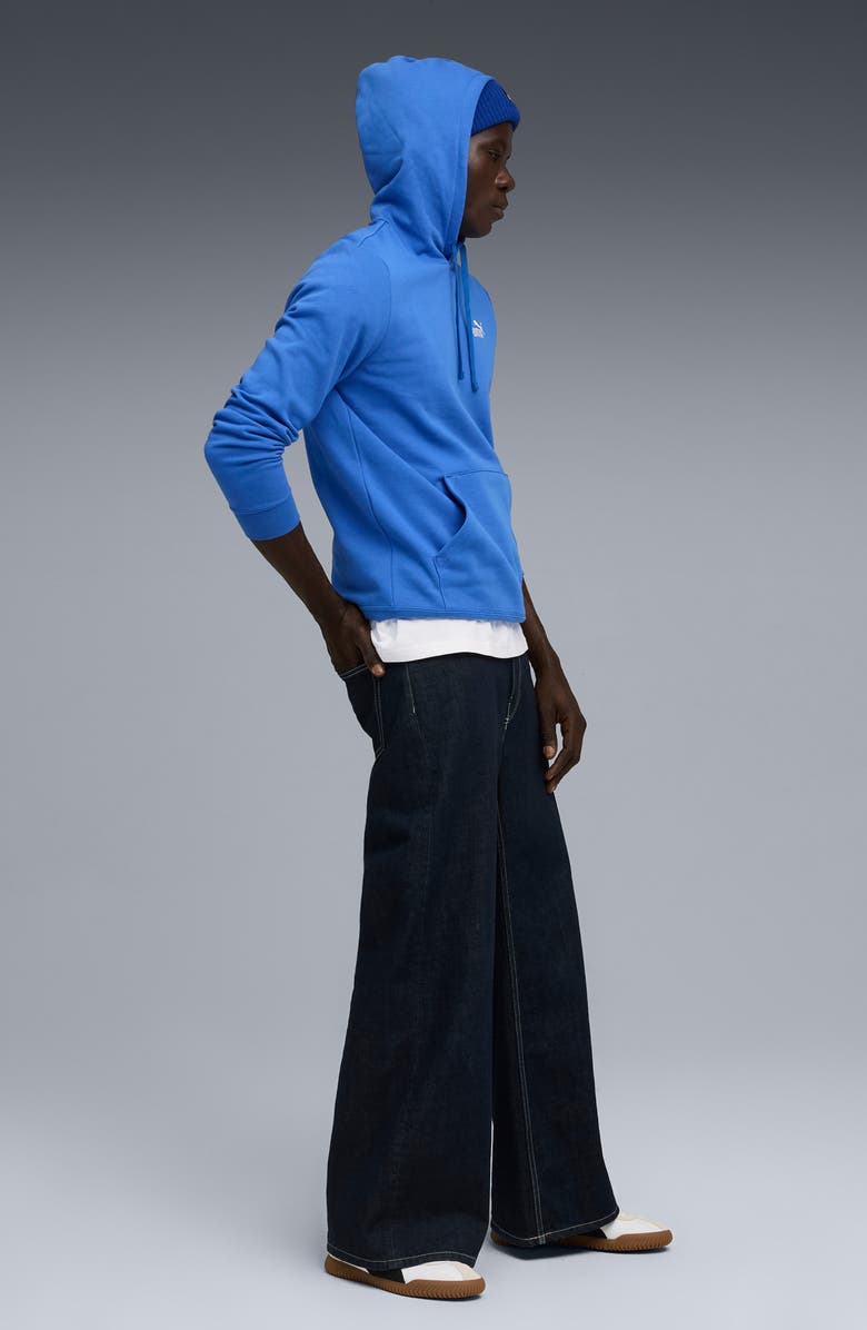 PUMA Essential Small Logo Fleece Hoodie, Alternate, color, Mountain Blue