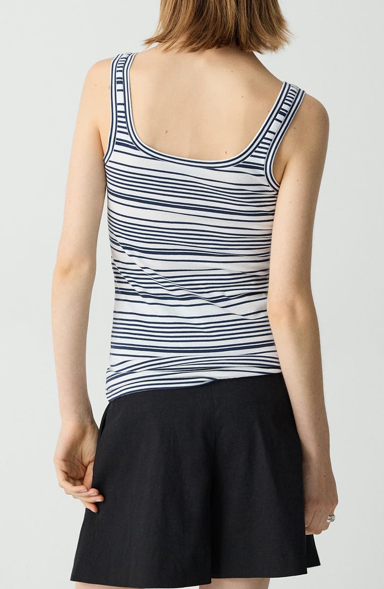 Theory Bram Stripe Pima Cotton Tank, Alternate, color, Navy Multi