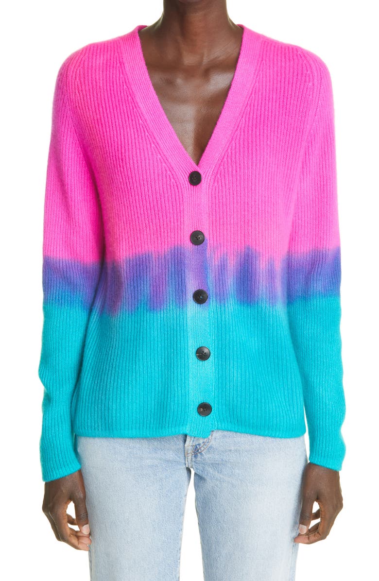 The Elder Statesman Rib Cashmere Cardigan, Main, color,