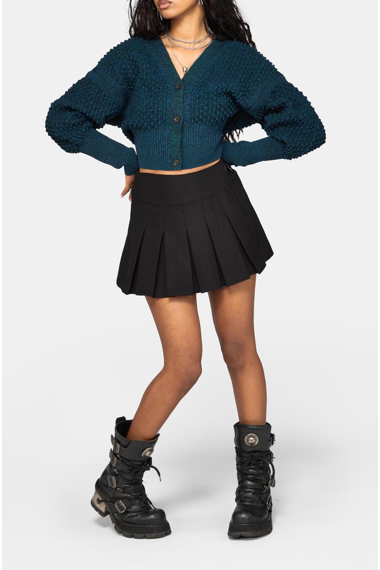 Valene Dragon Scales Knit Cardigan, Alternate, color, Navy