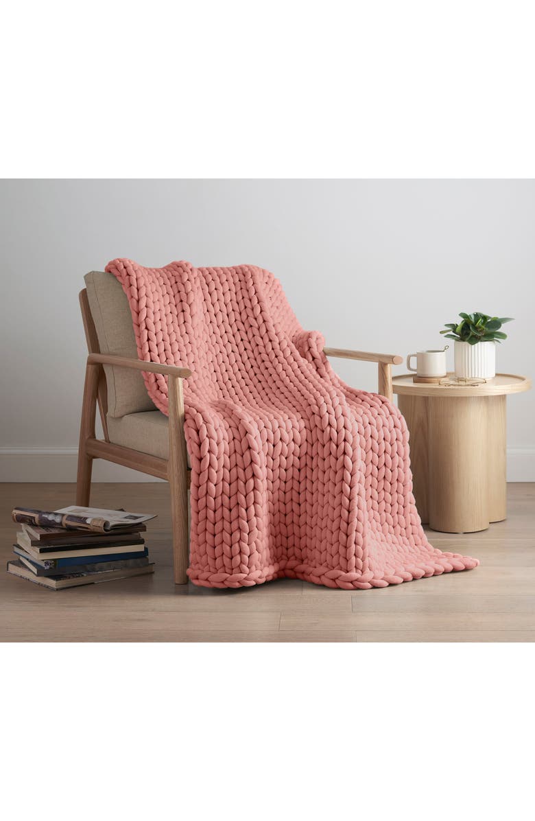 Vellux Weighted Knit Blanket, Alternate, color, Terracotta