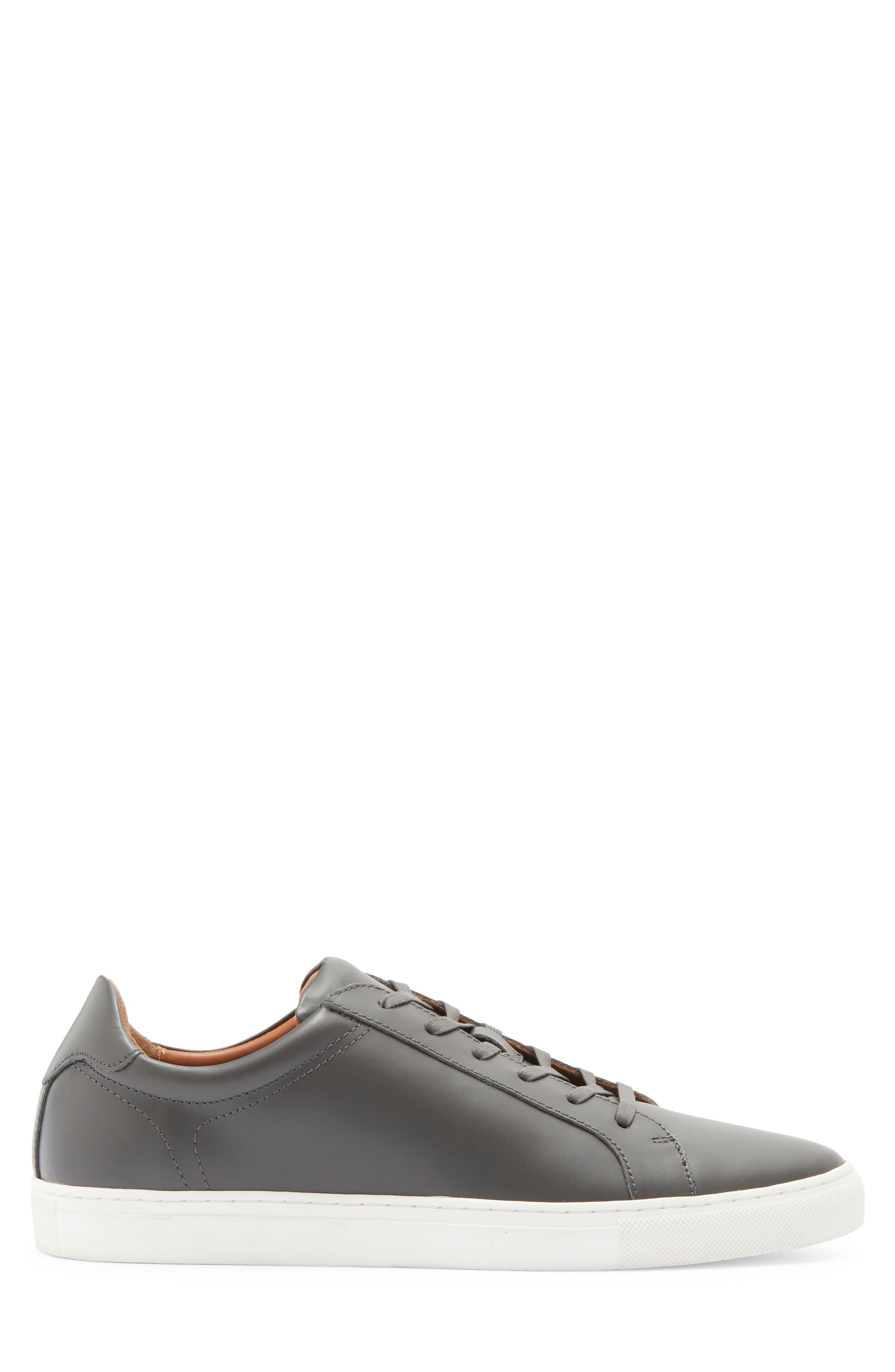 Leather Sneaker, Alternate, color, GREY