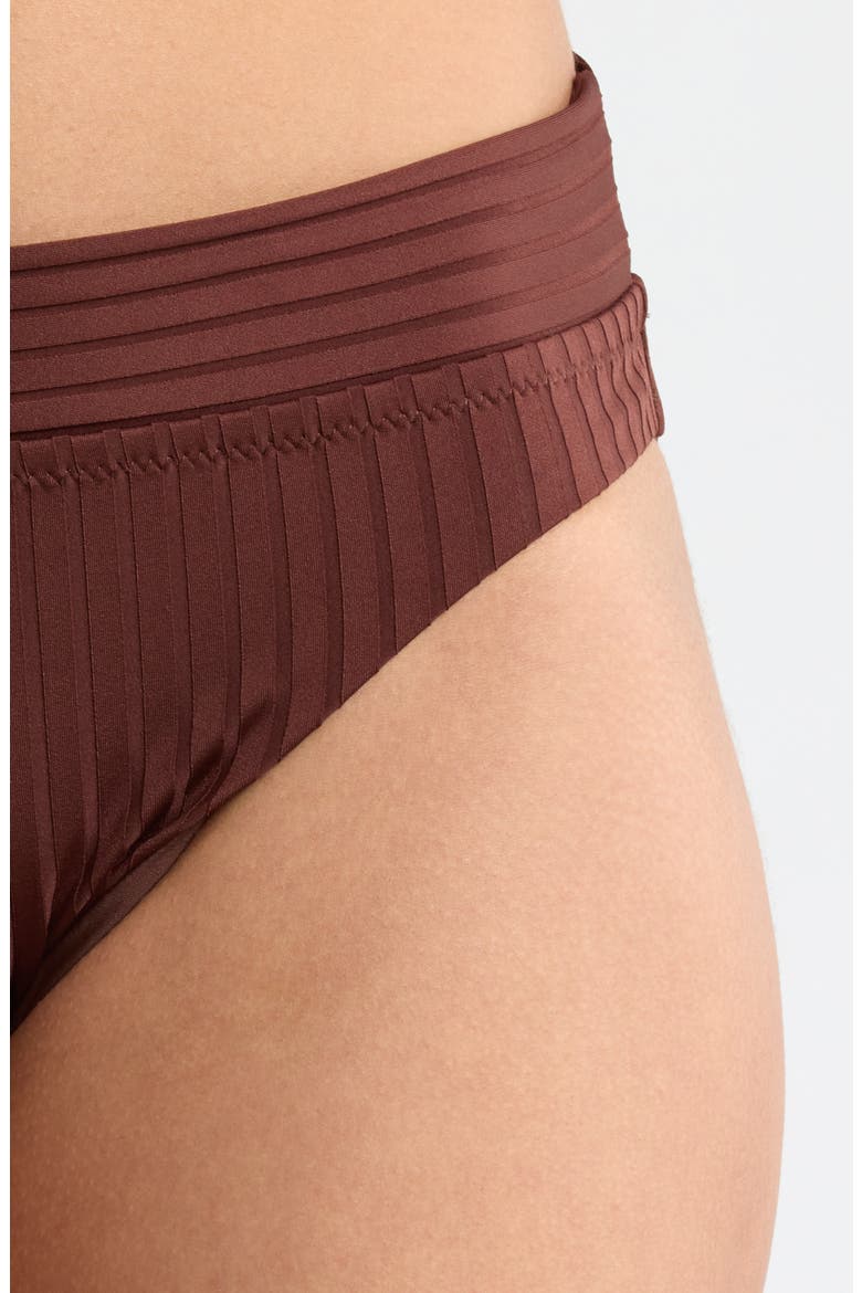 Banded Rib Hipster Bikini Bottoms, Alternate, color, ESPRESSO