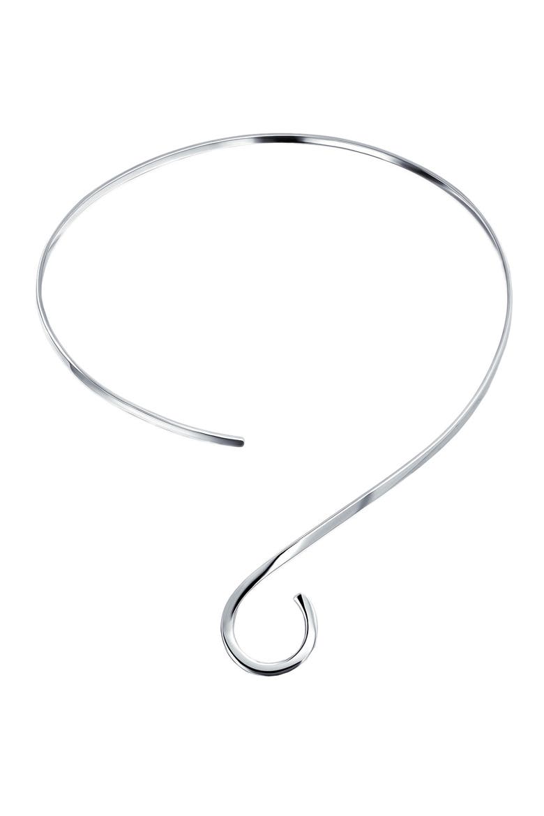 Modern Choker V Swirl Ball, Main, color, SILVER