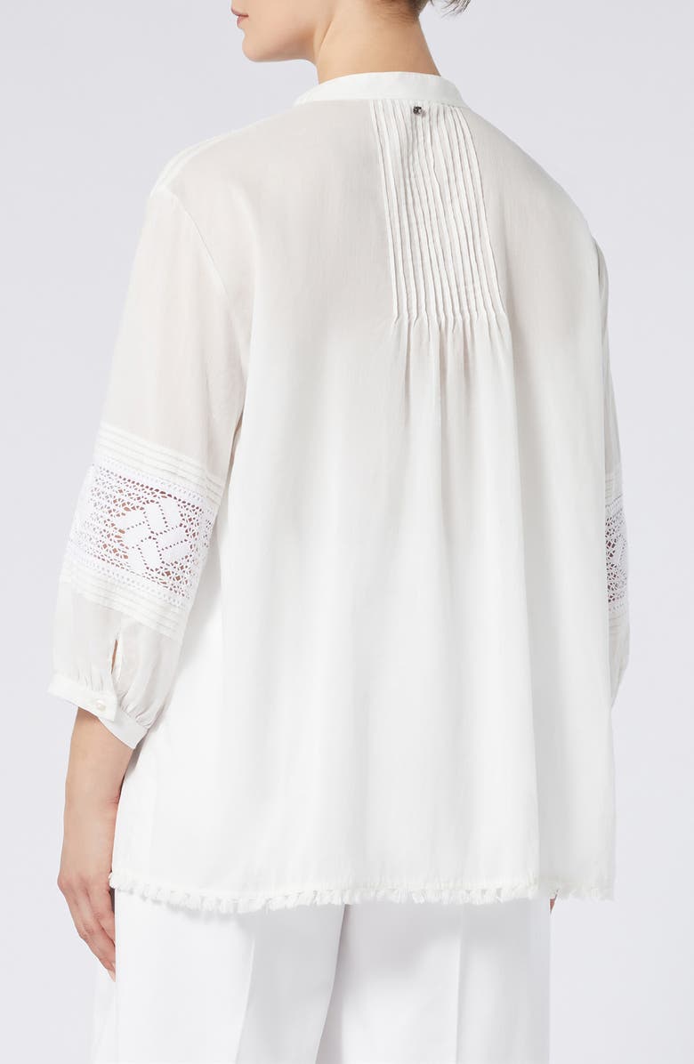 Marina Rinaldi Sumatra Pintuck Lace Top, Alternate, color, Ivory