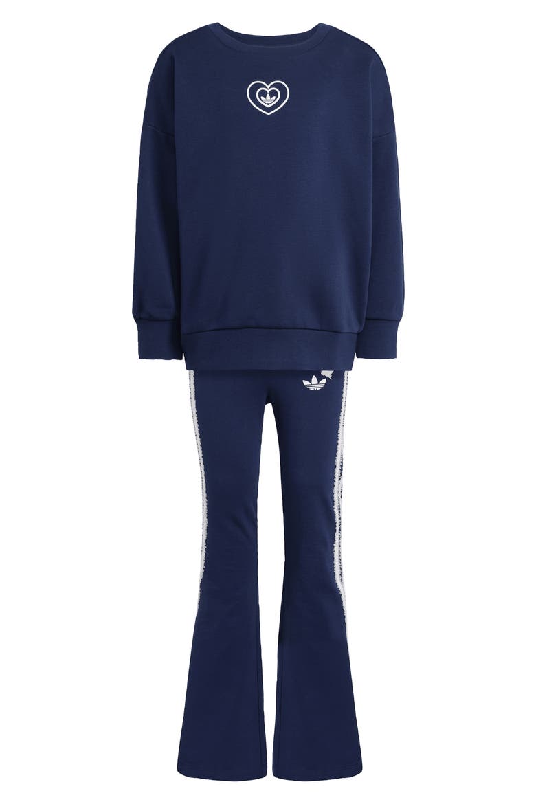 x Disney Alice in Wonderland Kids' Crewneck Sweatshirt & Flare Leggings Set, Main, color, NIGHT INDIGO