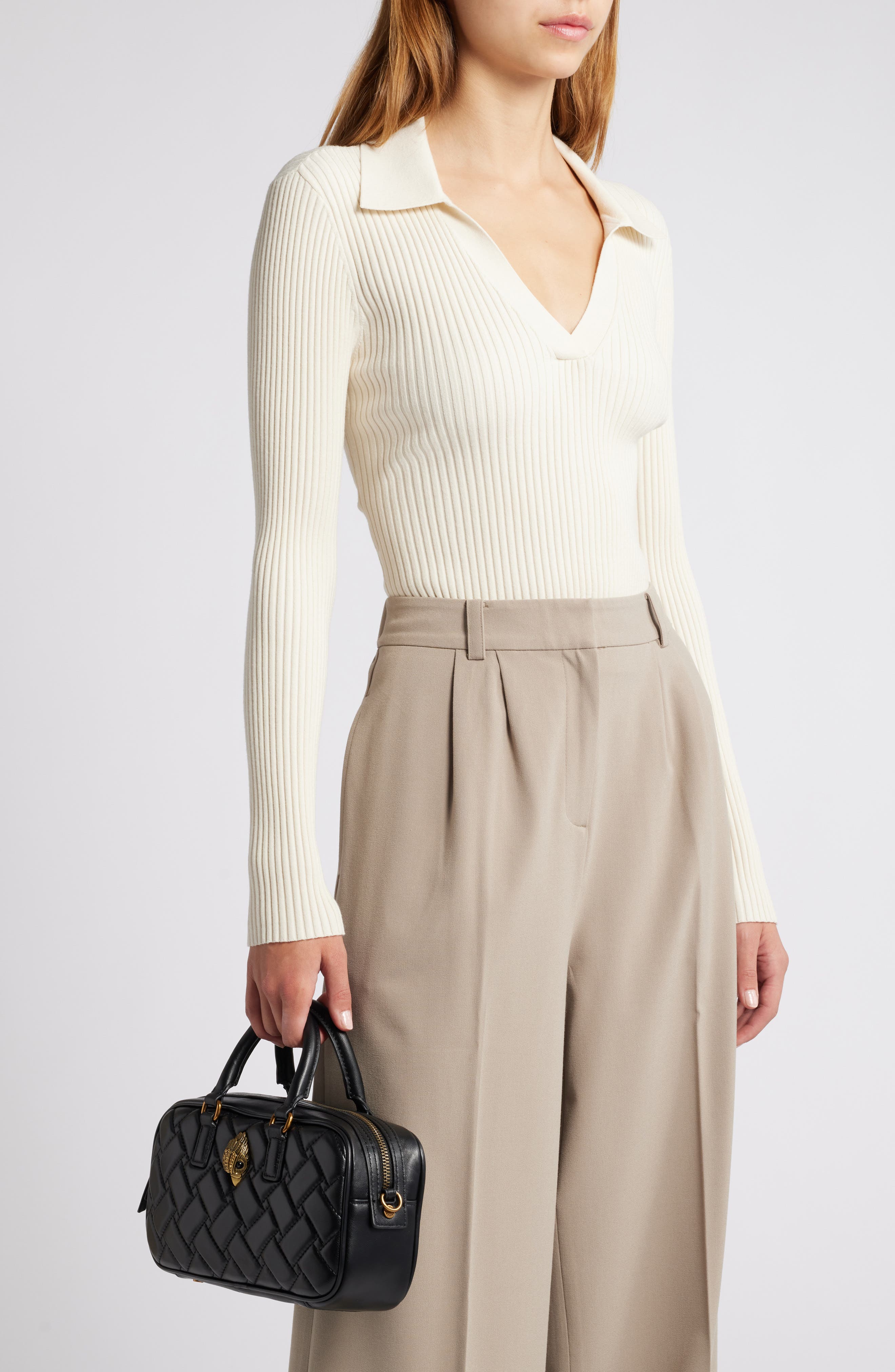 Kurt Geiger London Small Kensington Quilted Leather Duffle Bag, Alternate, color, 