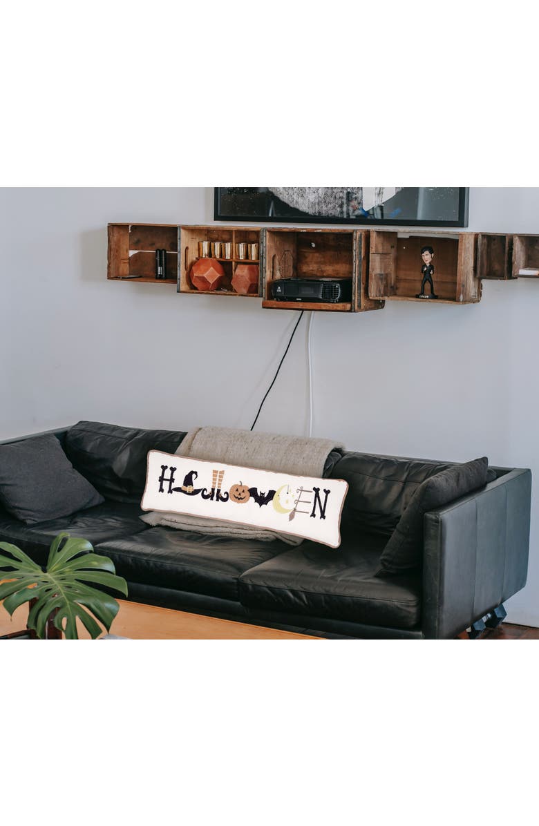 C&F Home Halloween Embroidered Decorative Long Accent Pillow 6" x 24", Alternate, color, White