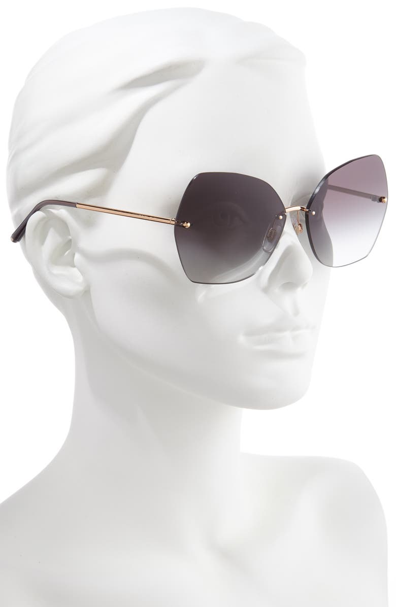 Dolce&Gabbana Lucia 64mm Mirrored Oversize Butterfly Sunglasses, Alternate, color, 