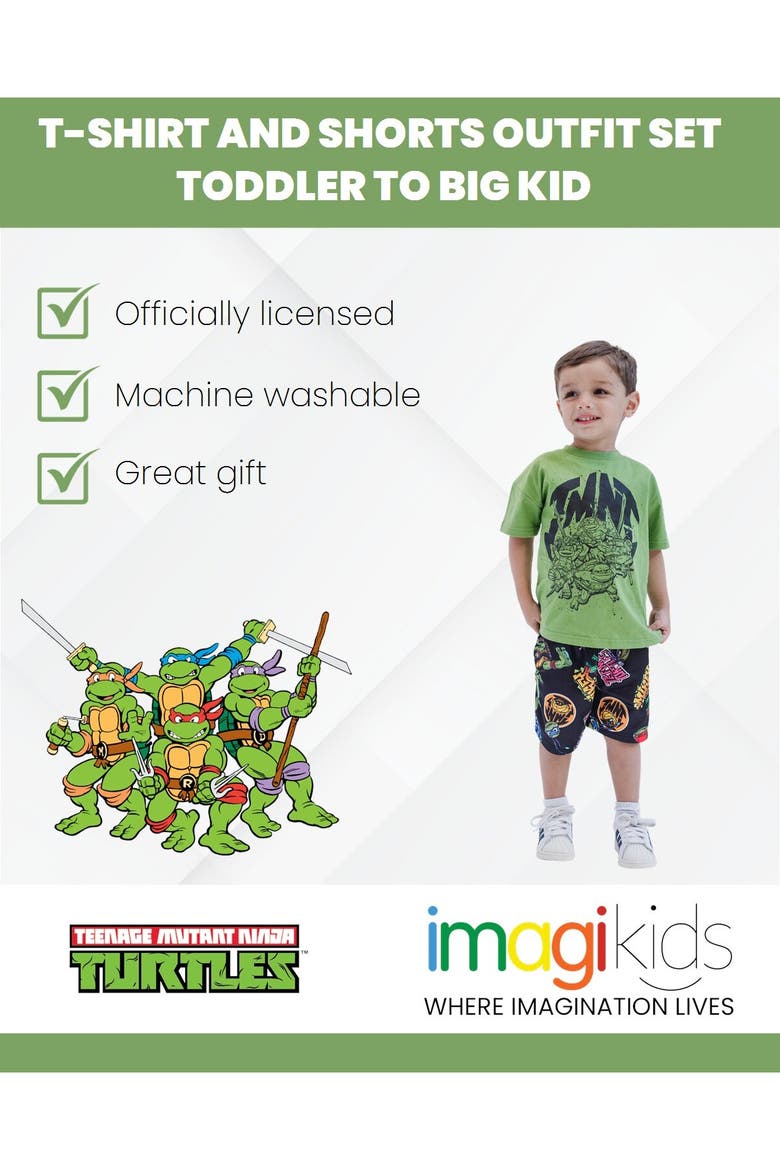 2-Piece T-Shirt and Shorts Set, Alternate, color, Kelly Green Black