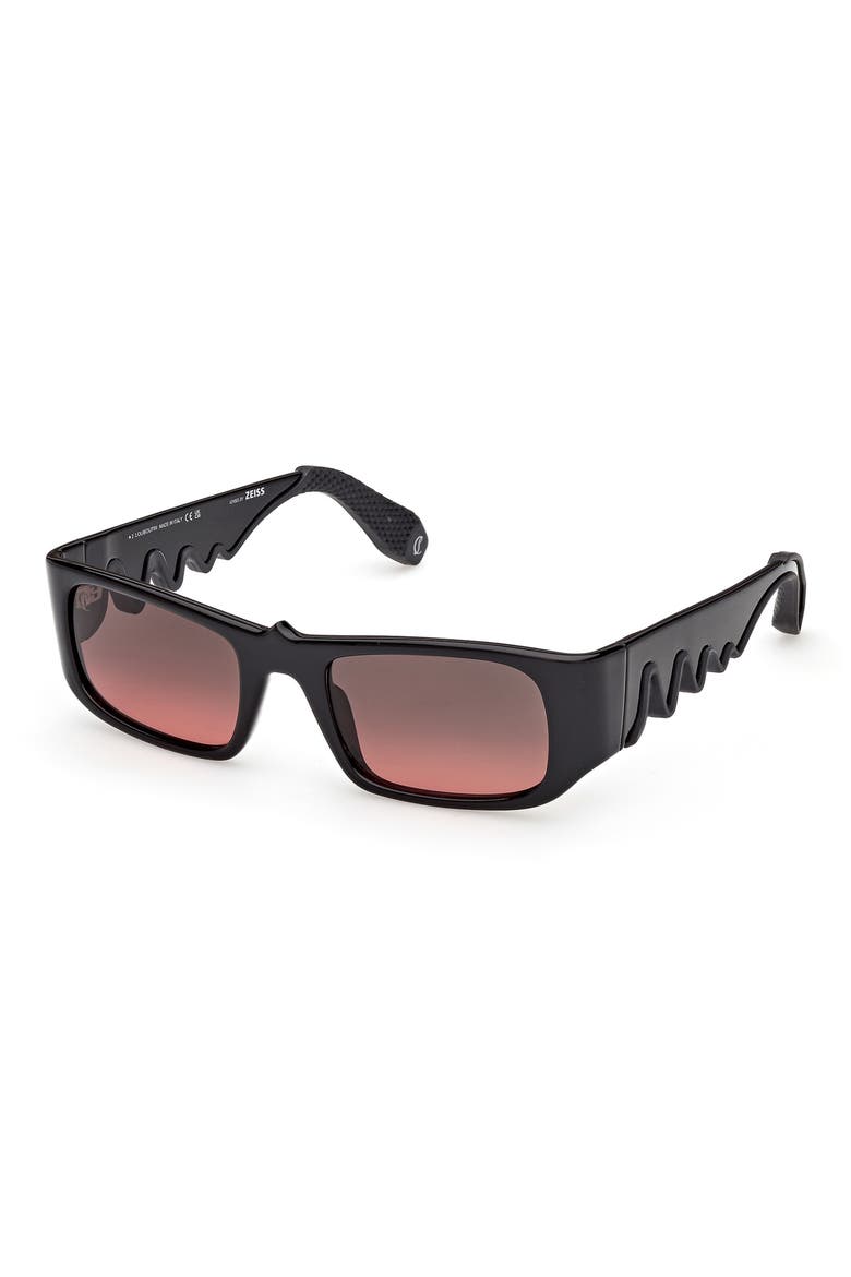 53mm Loubishark Rectangular Sunglasses, Alternate, color, BLACK FRAME WITH ZEISS LENS IN EXCLUSIVE RED GRADIENT