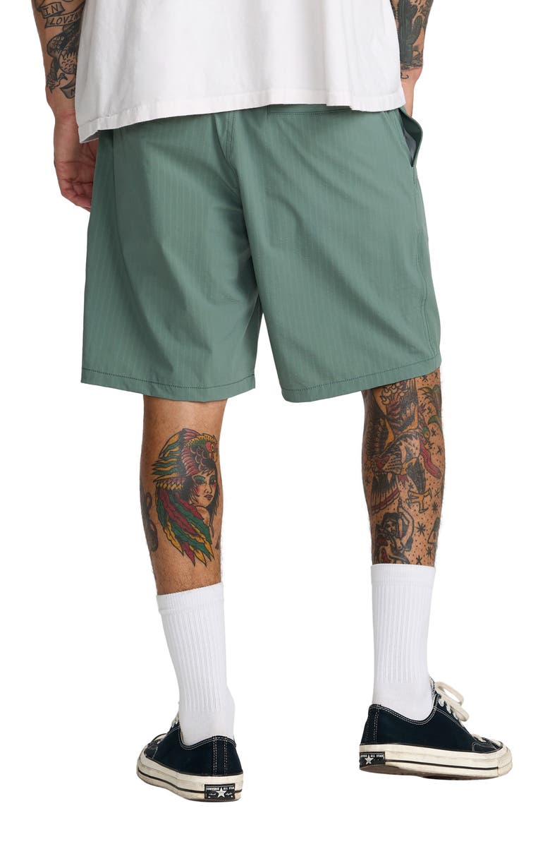 RVCA Vacancy Ghost Stripe Shorts, Alternate, color, Jade
