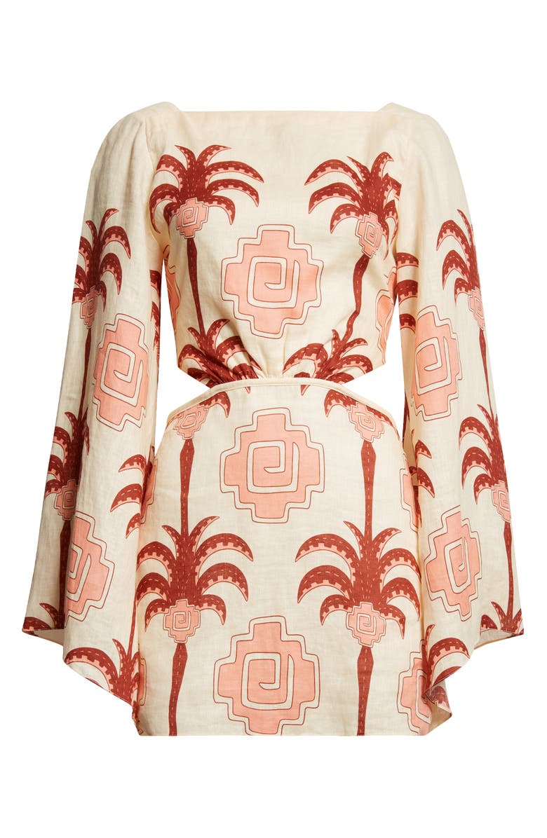 Johanna Ortiz Wave After Wave Long Sleeve Linen Minidress, Alternate, color,