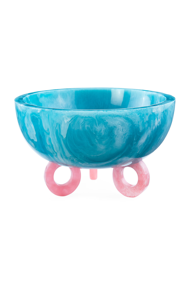 Mustique Disc Bowl, Main, color, Turquoise / Pink