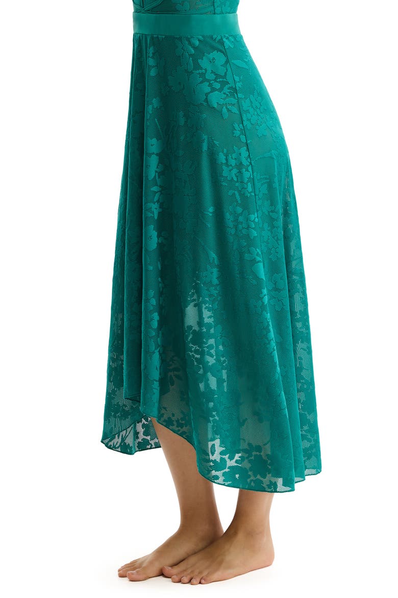 Chantilly Lace Textured High Low Skirt Cover, Alternate, color, Green