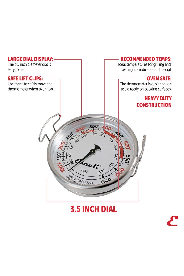 Extra Large Grill Surface Thermometer, Alternate, color, Metallic Silver
