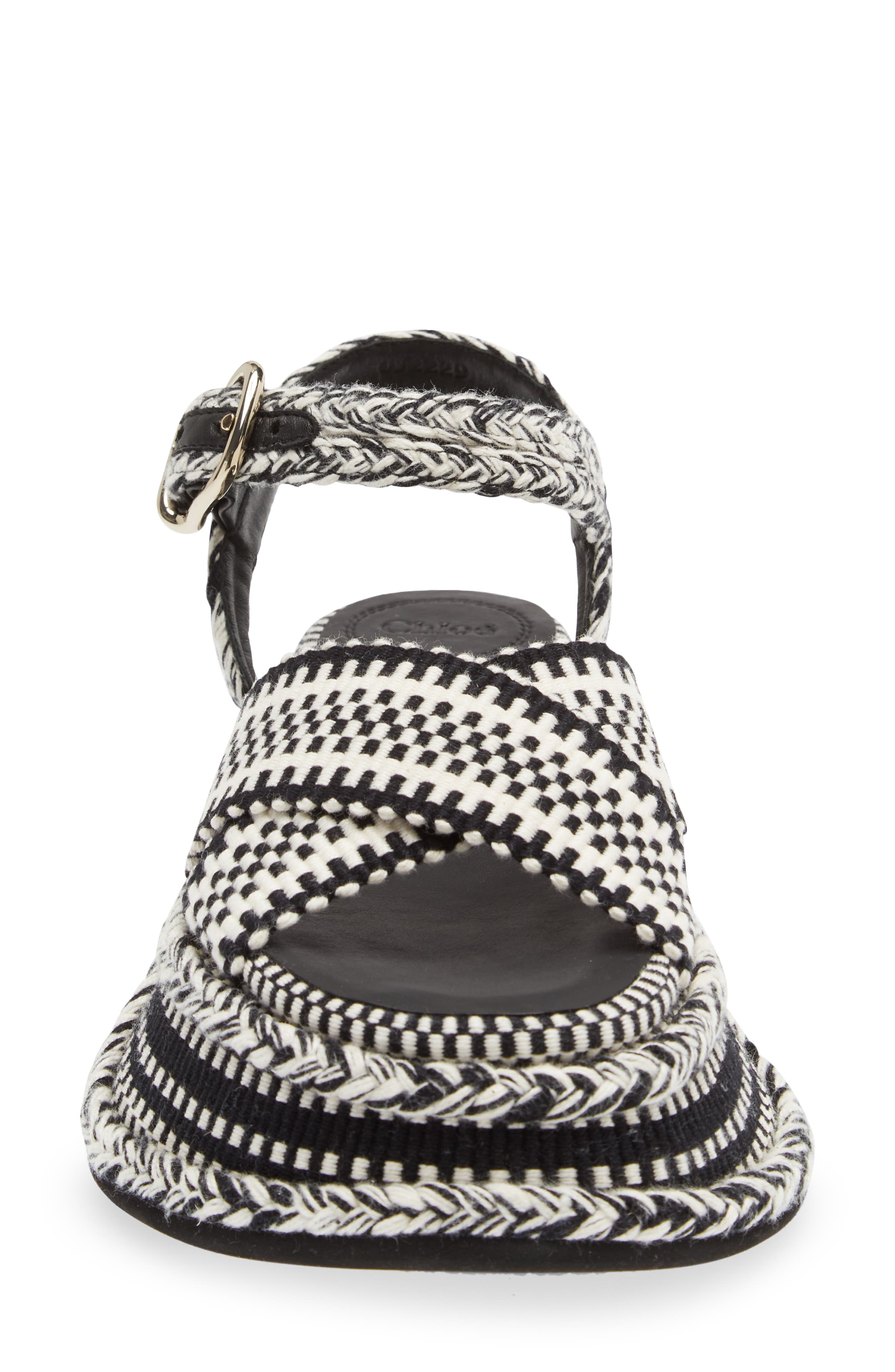 Chloé Meril Woven Platform Sandal, Alternate, color, White/ Black