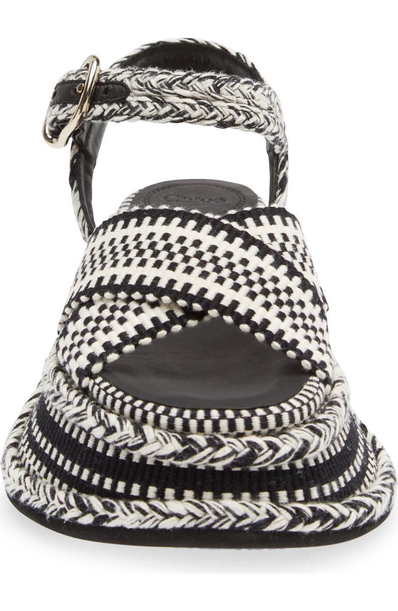 Chloé Meril Woven Platform Sandal, Alternate, color, White/ Black