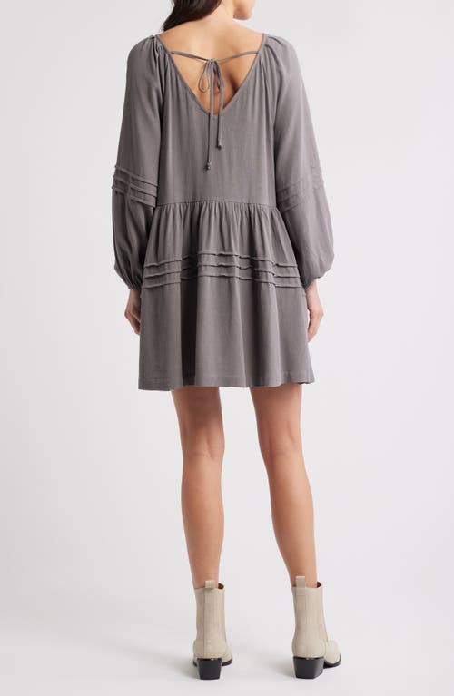Treasure & Bond Pintuck Long Sleeve Minidress