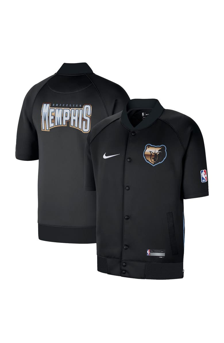 Nike Men's Nike Black Memphis Grizzlies 2022/23 City Edition Showtime Raglan Short Sleeve Full-Snap Jacket, Alternate, color,