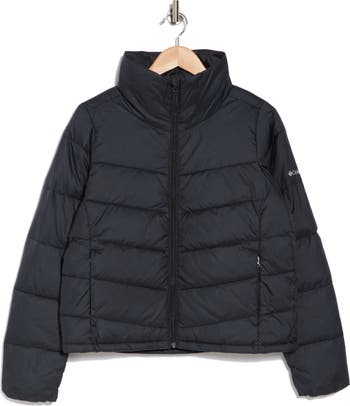 Shimmer Ridge Cropped Water Repellent Channel Quilted Puffer Jacket