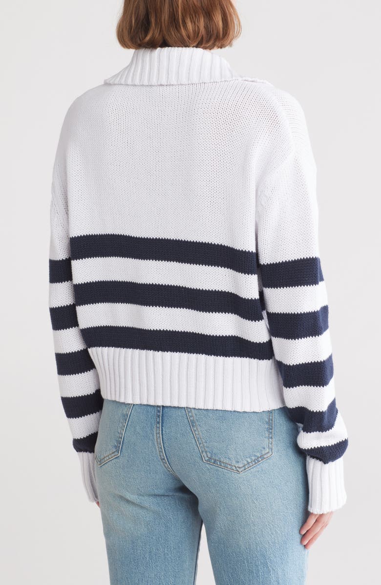 Splendid Stripe Cotton Polo Sweater, Alternate, color, Navy Stripe