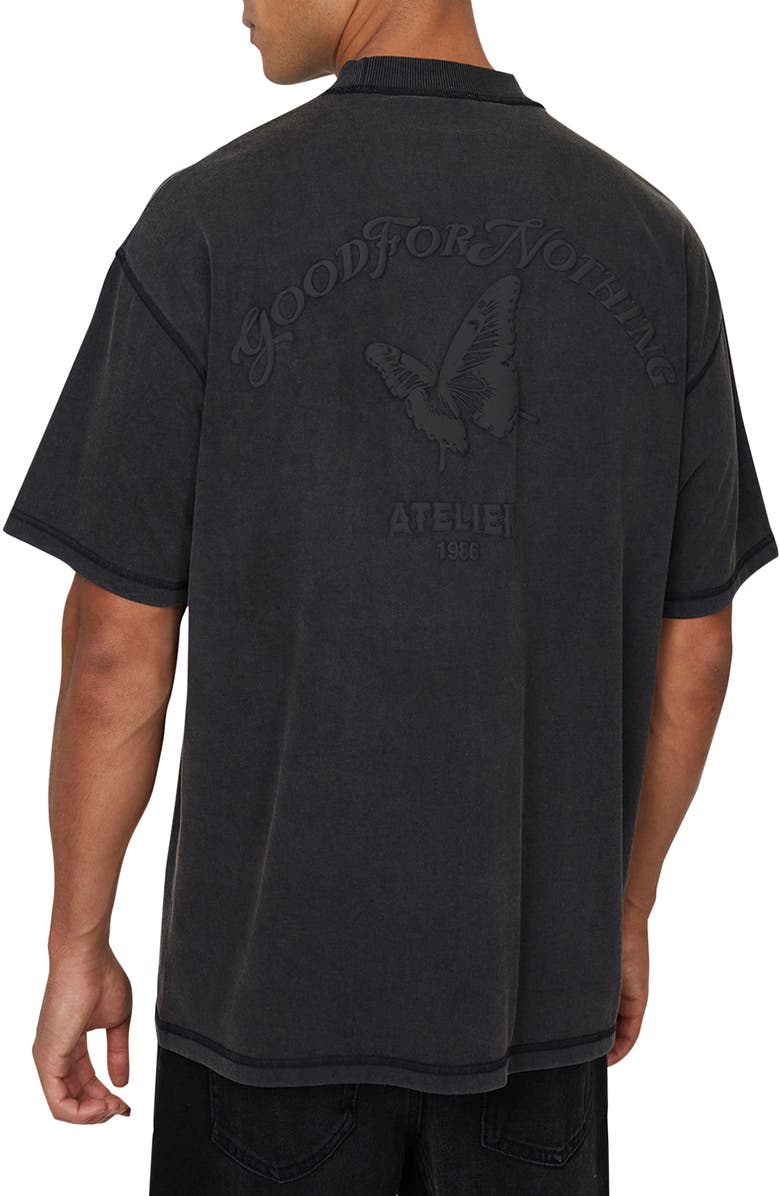 Good For Nothing Men's Float Washed  Relaxed T-shirt, Alternate, color, Black