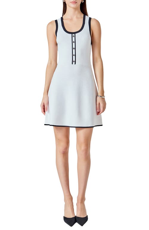 Endless Rose Contrast Trim Sleeveless Knit Dress In Multi