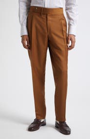 ISAIA Unito Pleated Wool, Mohair & Silk Pants