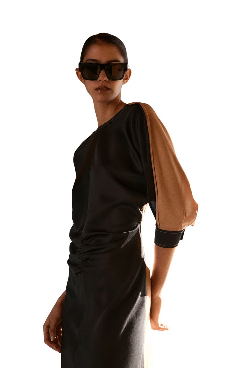 The IQ Collection Fabiana Dress, Alternate, color, Black And Brown