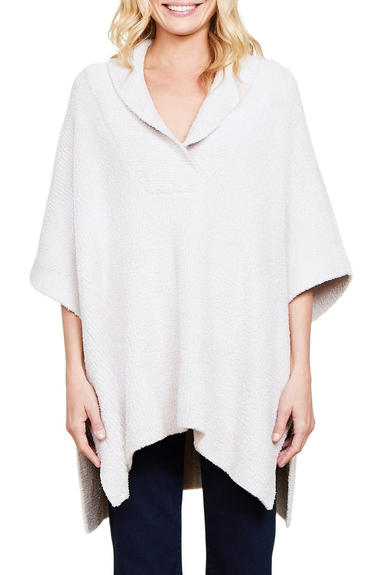 CozyChic® Shawl Collar Poncho, Main, color, STONE