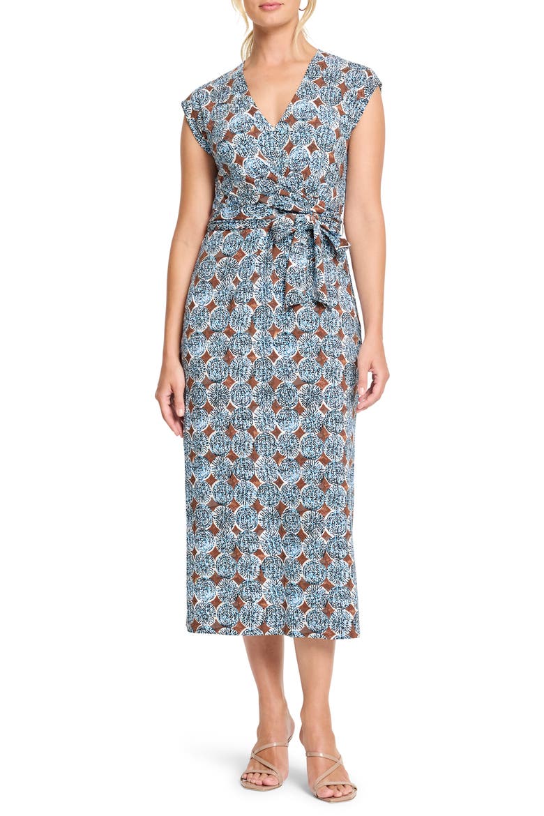 Sand Dollar Stella Medallion Print Midi Dress, Main, color, BLUE MULTI