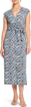 NIC+ZOE Sand Dollar Stella Medallion Print Midi Dress
