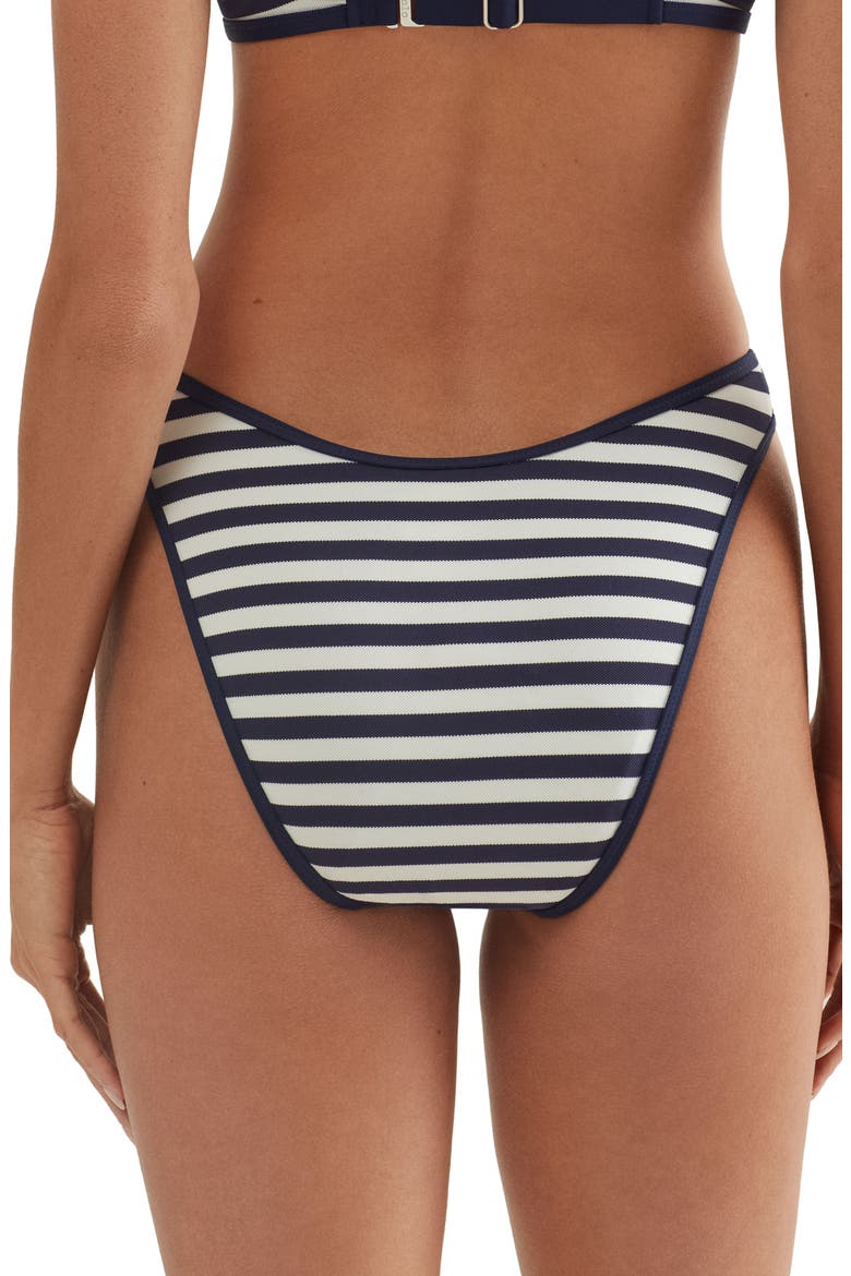 High Leg Scoop Bikini Bottoms, Alternate, color, WHITE/NAVY