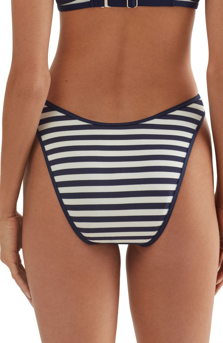 Polo Ralph Lauren High Leg Scoop Bikini Bottoms, Alternate, color, White Navy