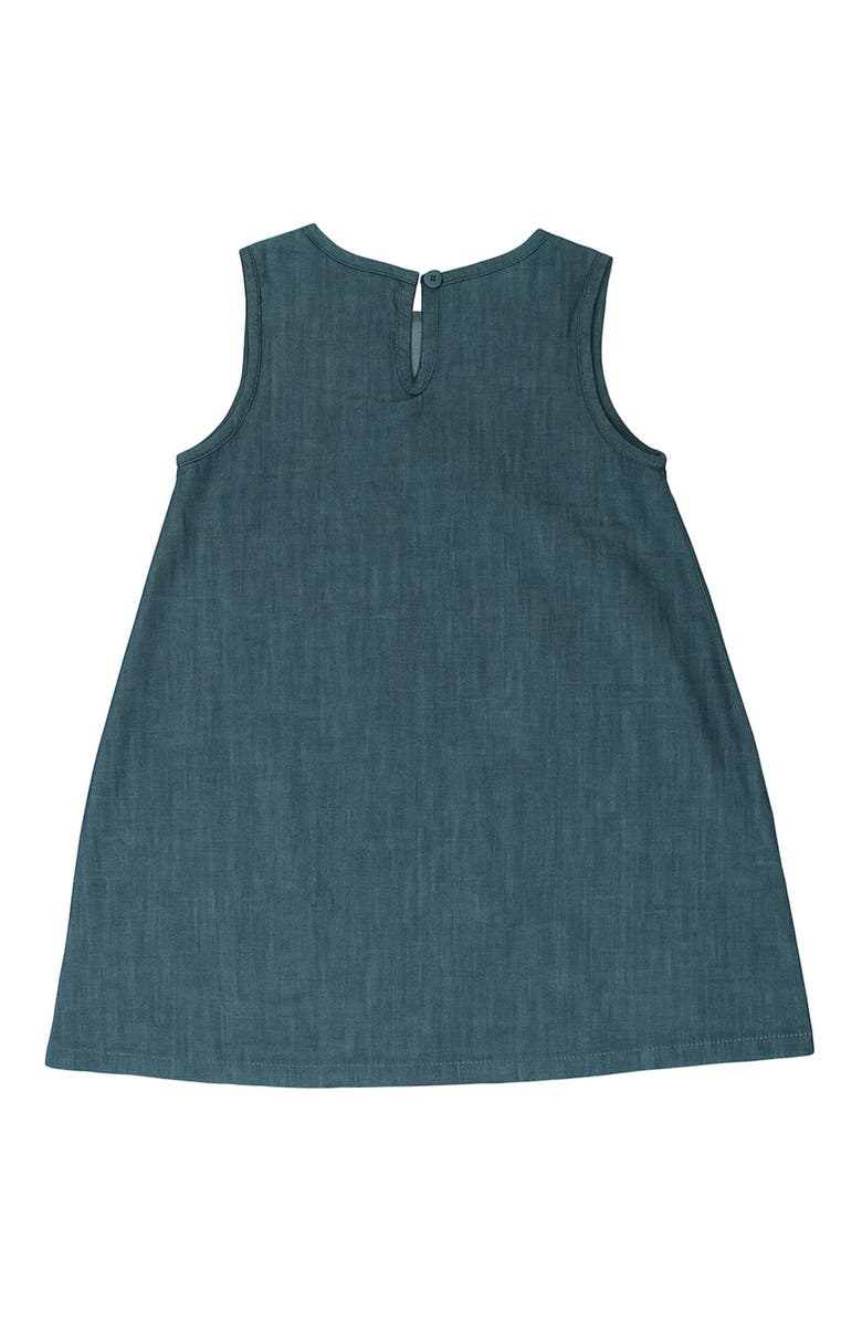 Lilly + Sid Organic Cotton Beach Hut Applique Dress, Alternate, color, Grey