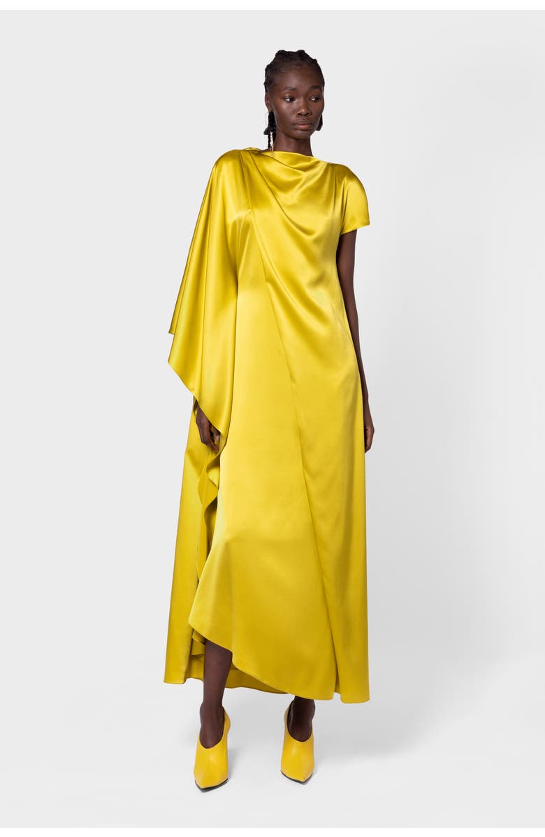 Roksanda Hiba Draped Silk Dress, Main, color, Zinnia