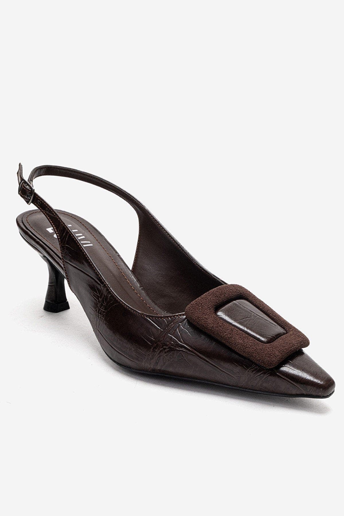 Dublin Buckle Stiletto Pump, Alternate, color, Brown Print