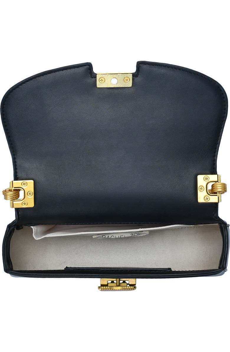 Rachel Zoe Rib Buckle Shoulder Bag, Alternate, color, Black