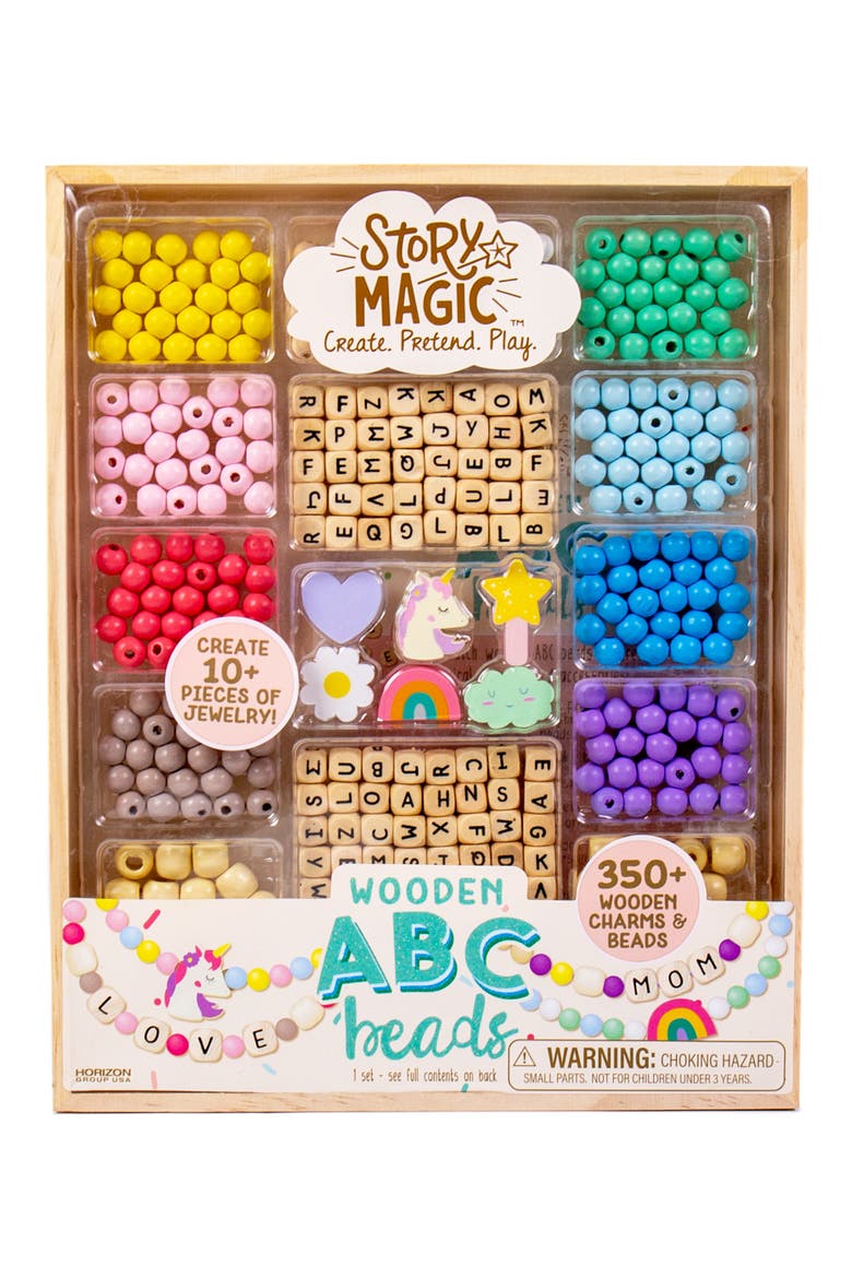 Story Magic Wood ABC Beads Set, Main, color, MULTI