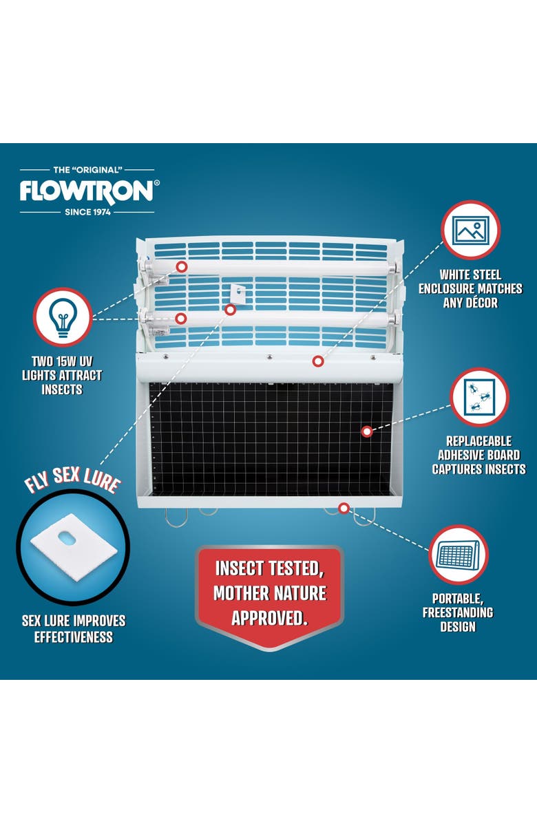 Flowtron Portable Indoor Fly Trap, 30W, Dual Lure Electric Insect Killer, 500 Sq Ft Coverage, Alternate, color, 