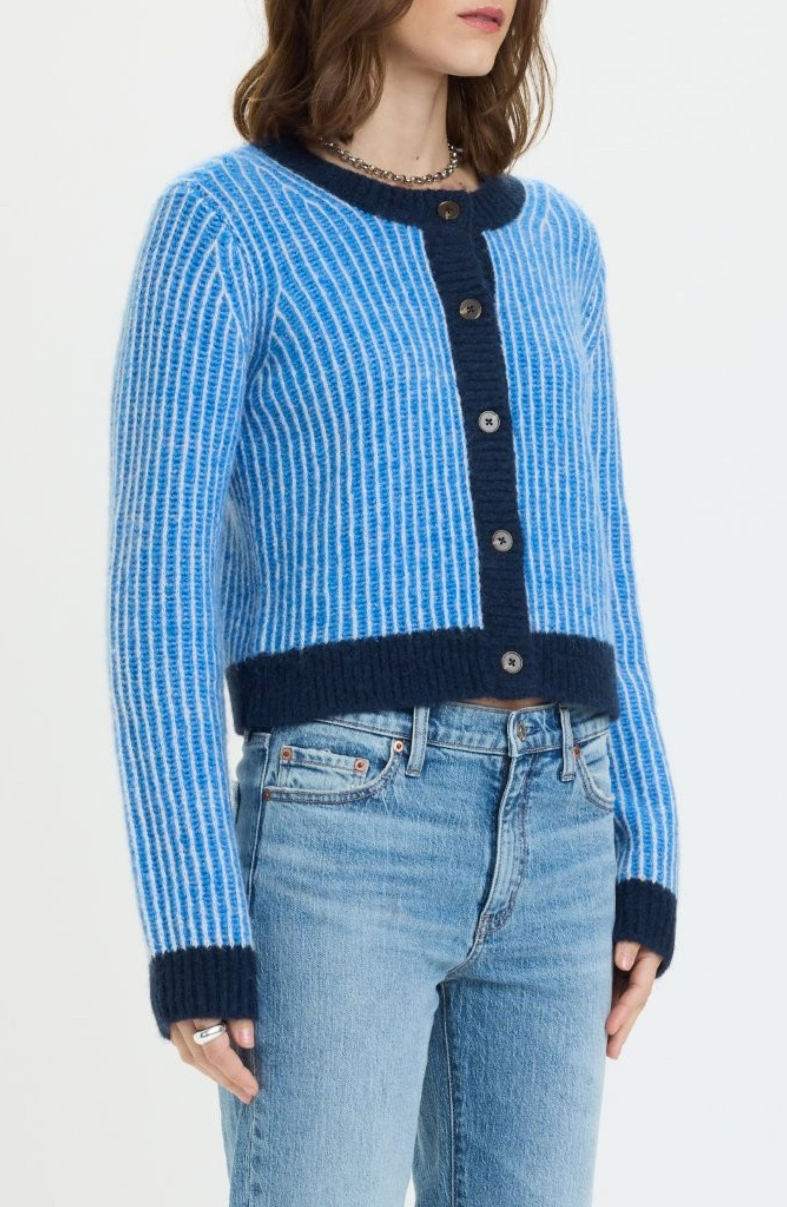 DAZE Muse Rib Knit Button Front Sweater (Women) | Nordstrom