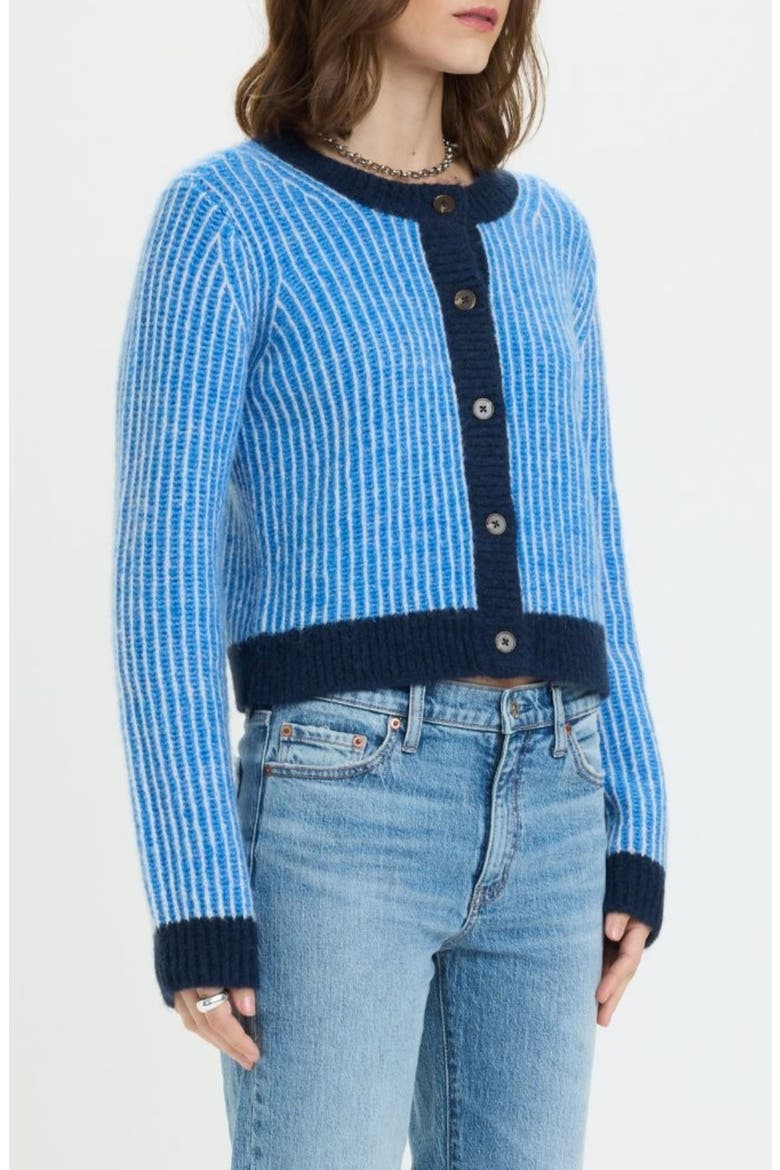 Muse Rib Knit Button Front Sweater, Alternate, color, MARIN