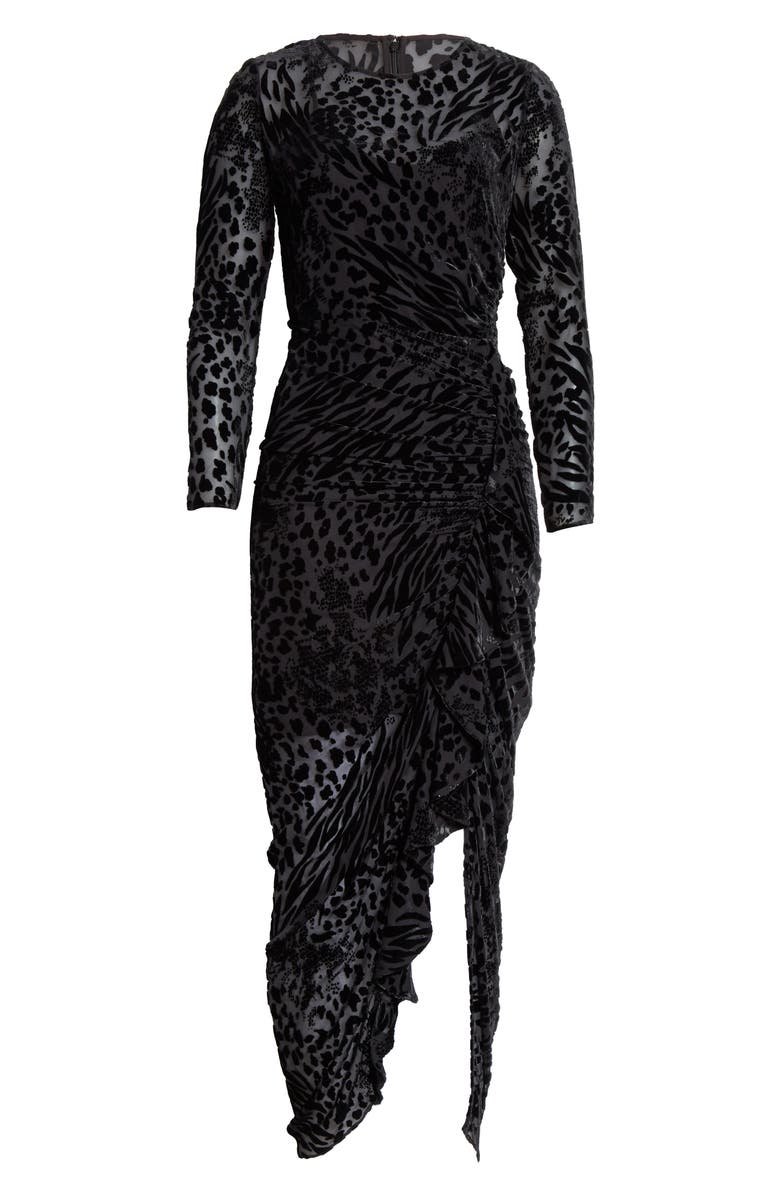 Veronica Beard Lala Animal Devoré Long Sleeve Dress, Alternate, color,