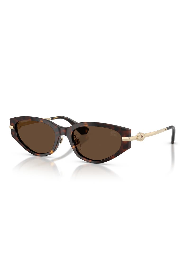 56mm Irregular Sunglasses, Alternate, color, DARK HAVANA / DARK BROWN