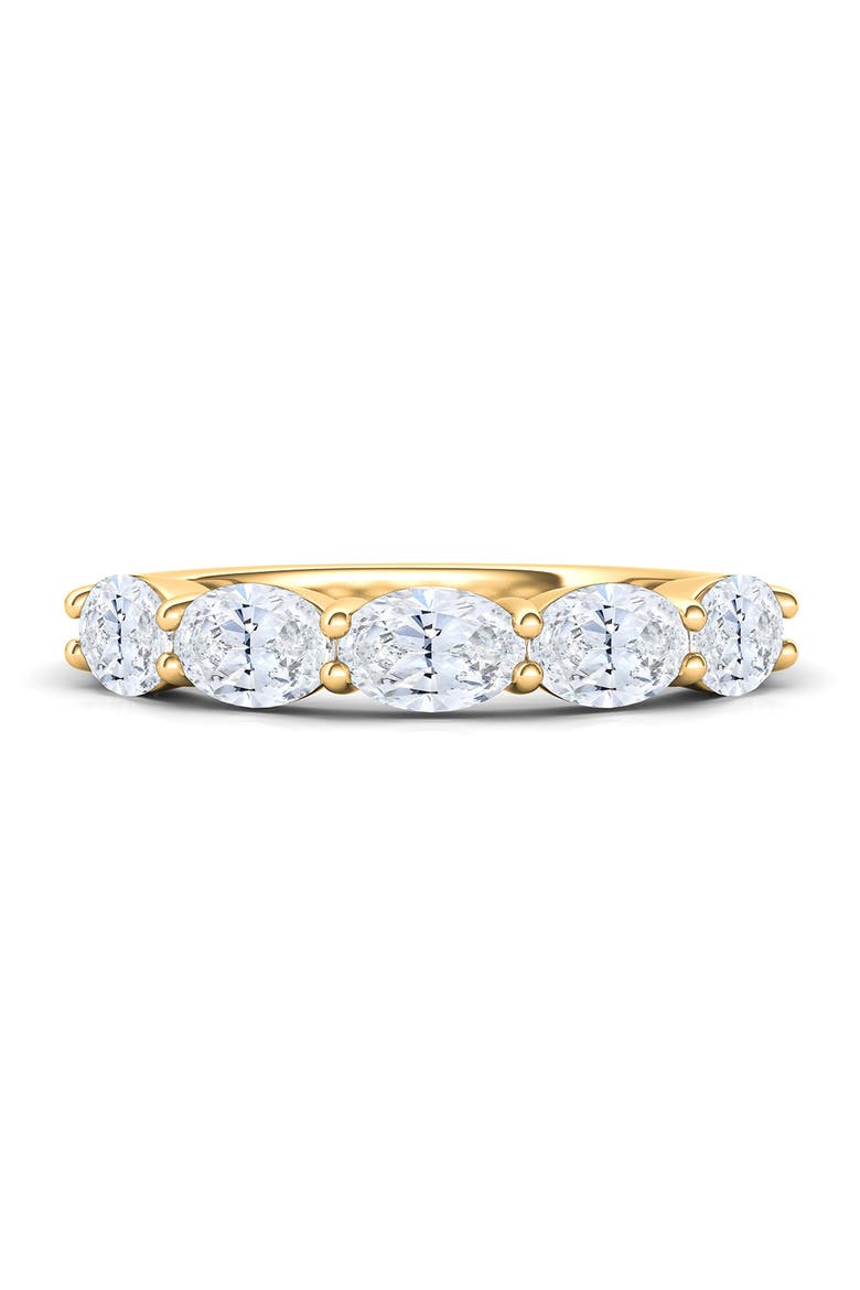 Oval Lab Created Diamond Half Eternity Ring, Alternate, color, 1.08 CTW YELLOW GOLD