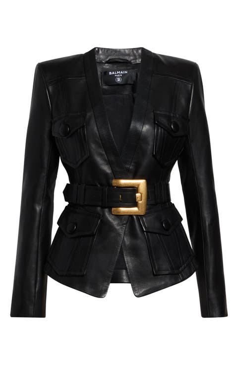 Belted Leather Jacket