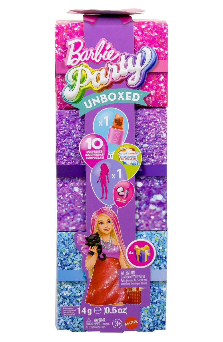 Barbie Party Unboxed Glam Party Series Doll with 10 Surprises, Main, color, 