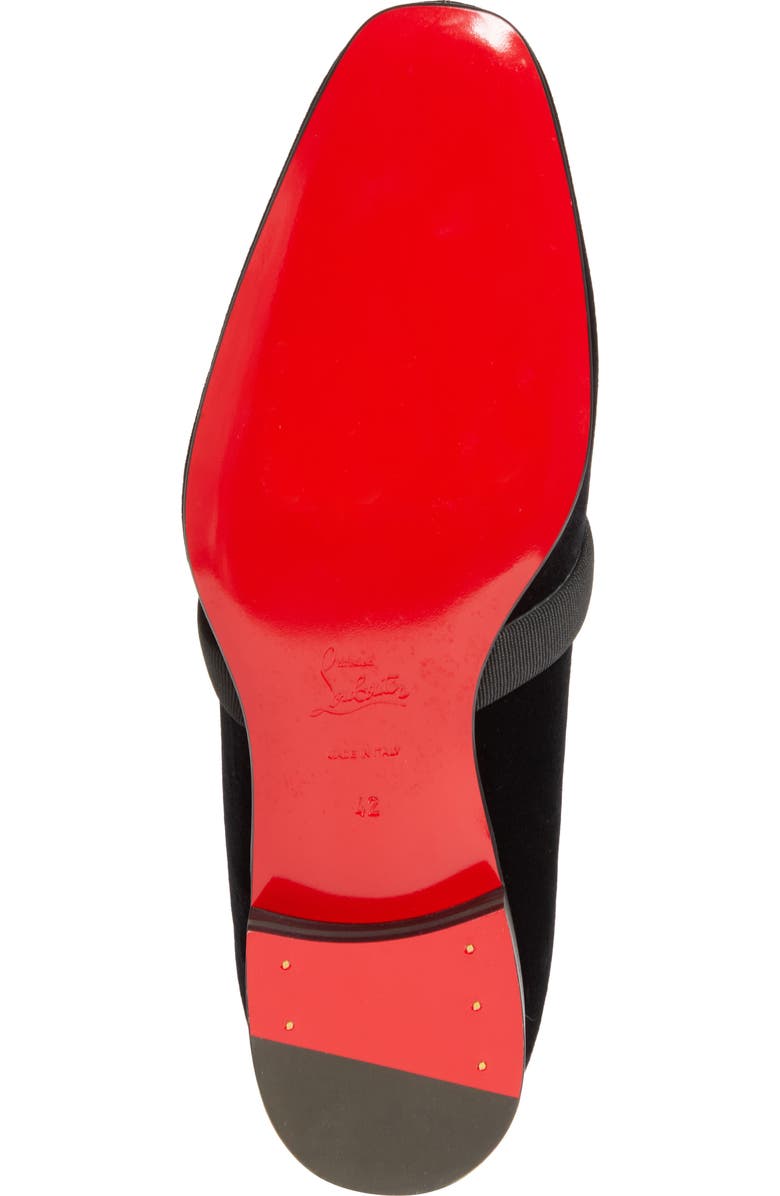 Christian Louboutin Dandy Deco Velour Venetian Loafer, Alternate, color, Black