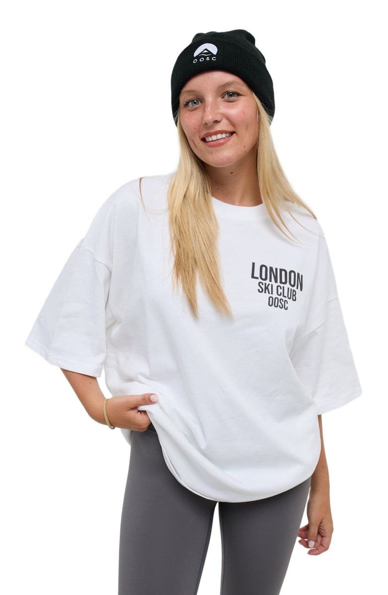 OOSC London Ski Club Oversize T-Shirt - White, Alternate, color, White